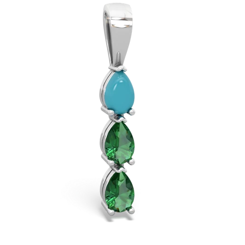 turquoise-lab emerald three stone pendant