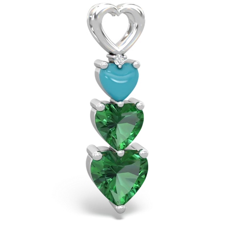 turquoise-lab emerald three stone pendant