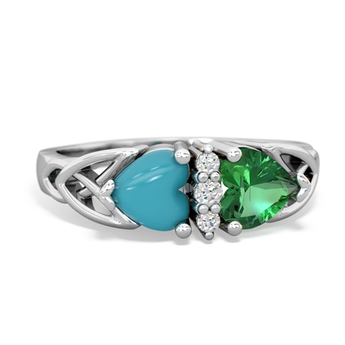 turquoise-lab emerald celtic ring