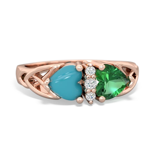 turquoise-lab emerald celtic ring