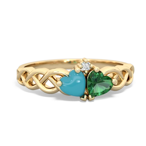 turquoise-lab emerald celtic braid ring