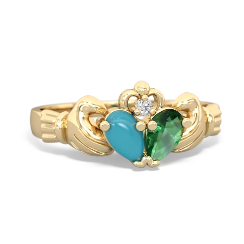 turquoise-lab emerald claddagh ring