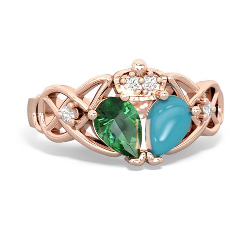 turquoise-lab emerald claddagh ring