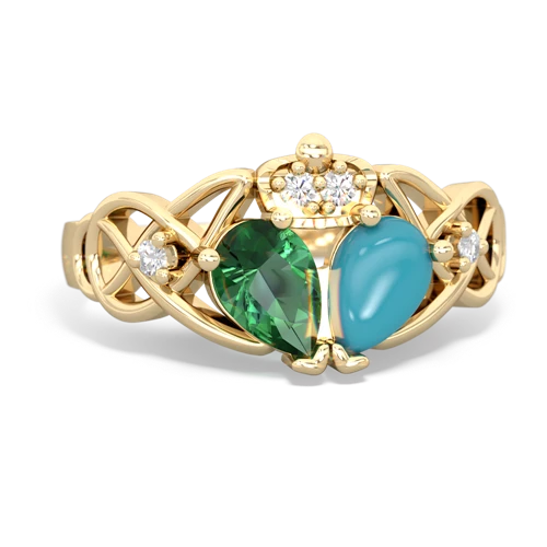 turquoise-lab emerald claddagh ring