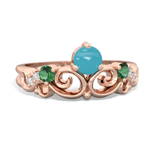 turquoise-lab emerald crown keepsake ring