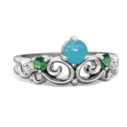 turquoise-lab emerald crown keepsake ring