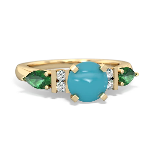 turquoise-lab emerald engagement ring