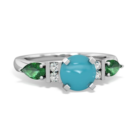 turquoise-lab emerald engagement ring