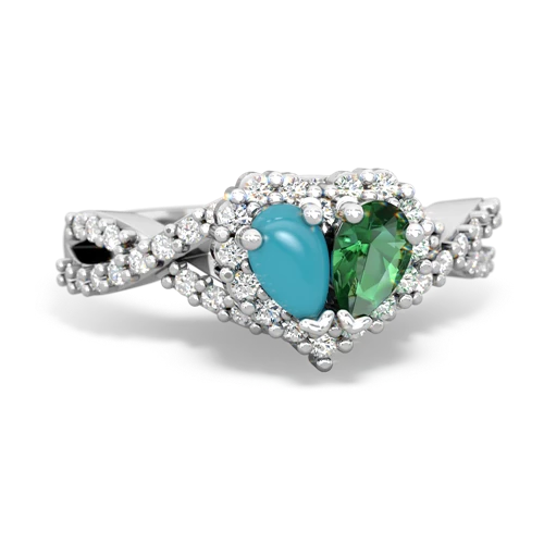 turquoise-lab emerald engagement ring
