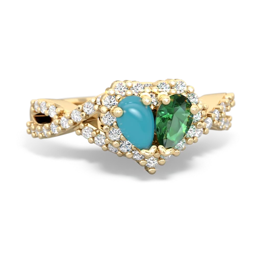 turquoise-lab emerald engagement ring