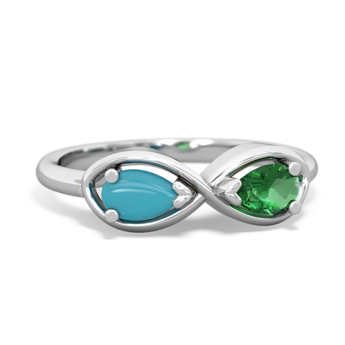 turquoise-lab emerald infinity ring