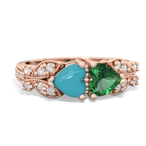 turquoise-lab emerald keepsake butterfly ring