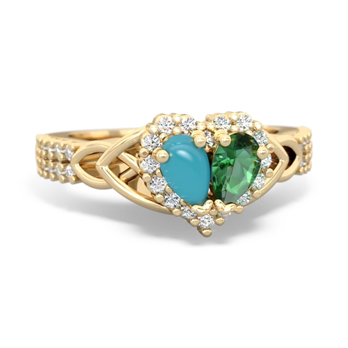 turquoise-lab emerald keepsake engagement ring