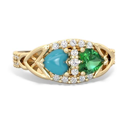 turquoise-lab emerald keepsake engagement ring