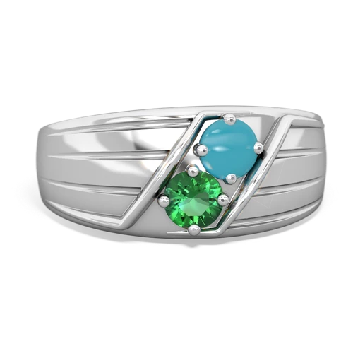 turquoise-lab emerald mens ring