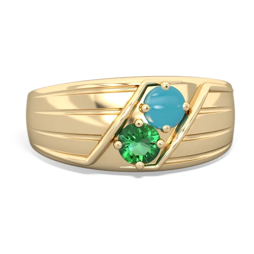turquoise-lab emerald mens ring