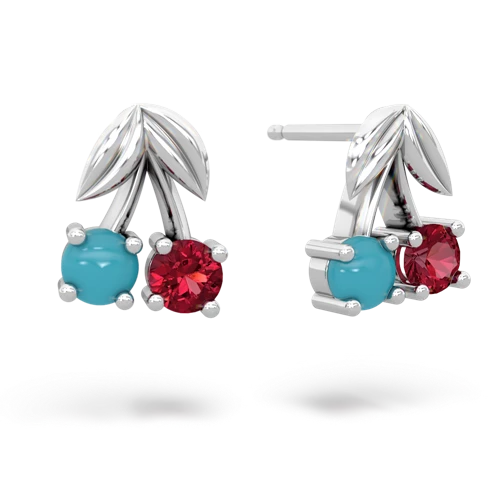 turquoise-lab ruby cherries earrings