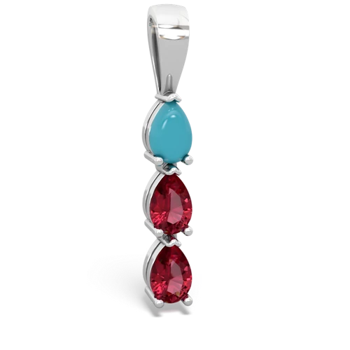 turquoise-lab ruby three stone pendant
