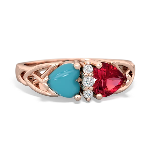 turquoise-lab ruby celtic ring