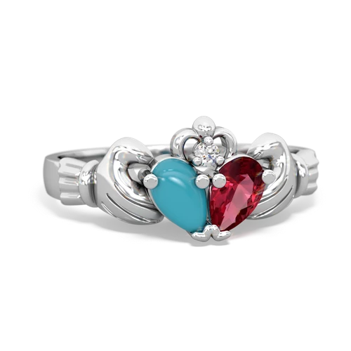 turquoise-lab ruby claddagh ring