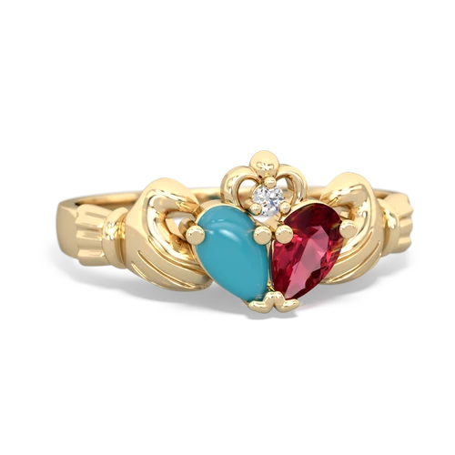 turquoise-lab ruby claddagh ring