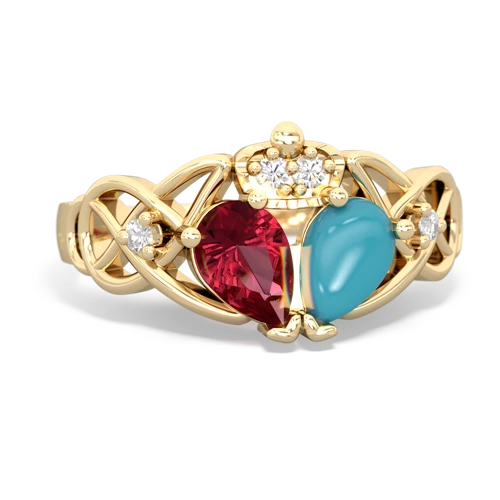 turquoise-lab ruby claddagh ring