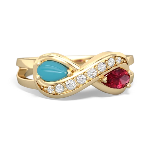 turquoise-lab ruby diamond infinity ring
