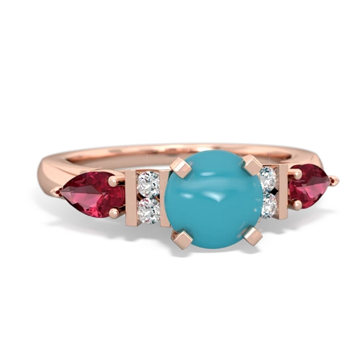 turquoise-lab ruby engagement ring