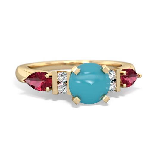 turquoise-lab ruby engagement ring