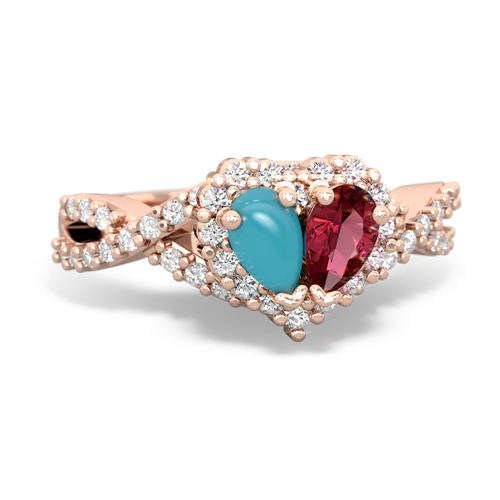 turquoise-lab ruby engagement ring