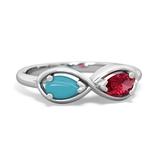 turquoise-lab ruby infinity ring