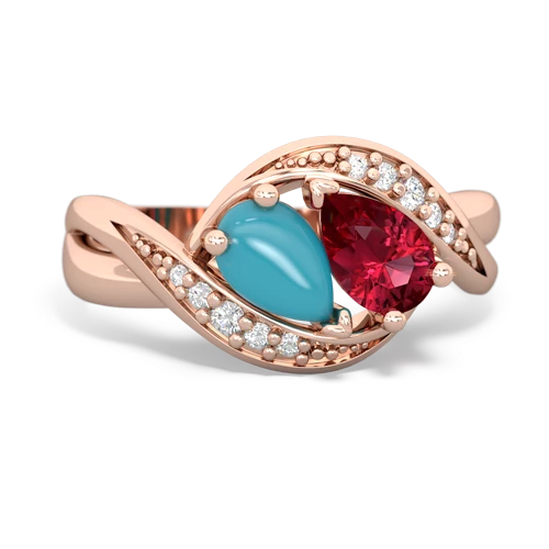 turquoise-lab ruby keepsake curls ring