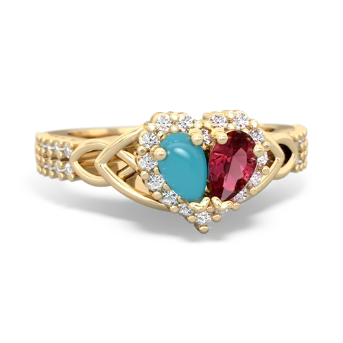 turquoise-lab ruby keepsake engagement ring