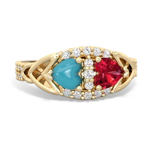 turquoise-lab ruby keepsake engagement ring