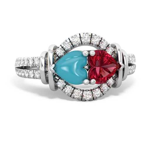 turquoise-lab ruby pave keepsake ring