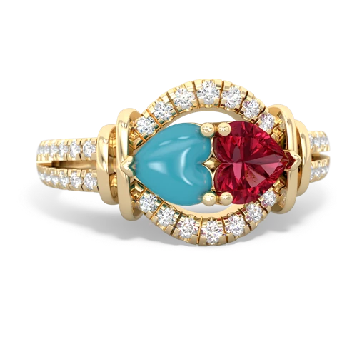 turquoise-lab ruby pave keepsake ring