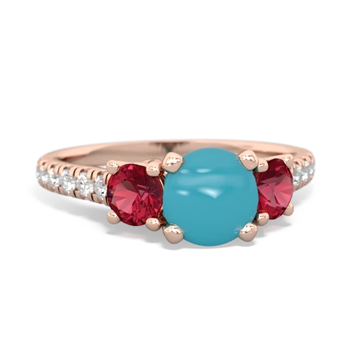 turquoise-lab ruby trellis pave ring