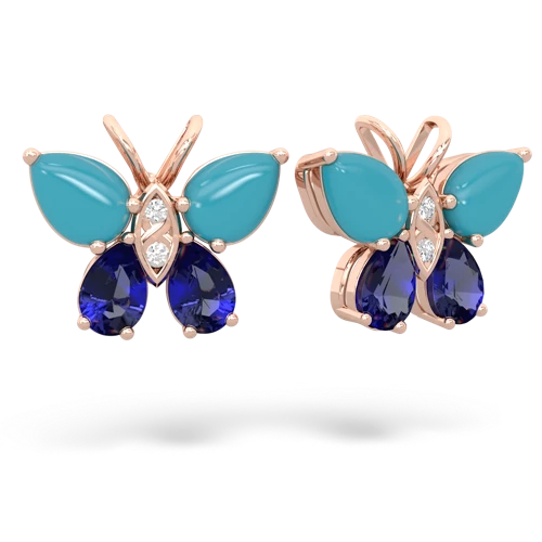 turquoise-lab sapphire butterfly earrings