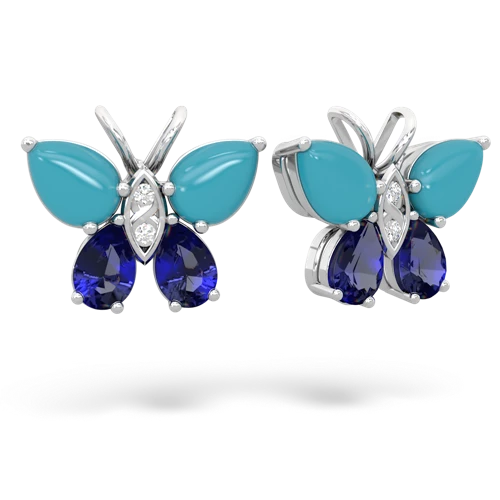 turquoise-lab sapphire butterfly earrings