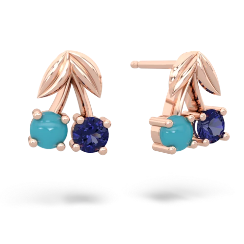 turquoise-lab sapphire cherries earrings