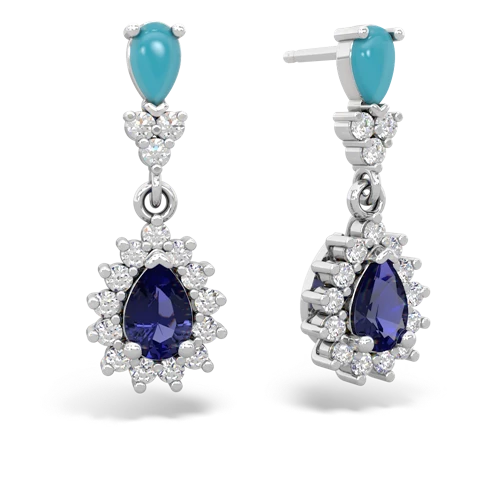 turquoise-lab sapphire dangle earrings