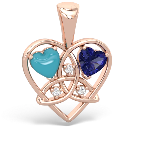 turquoise-lab sapphire celtic heart pendant