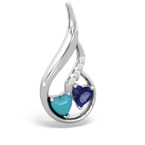 turquoise-lab sapphire keepsake swirl pendant