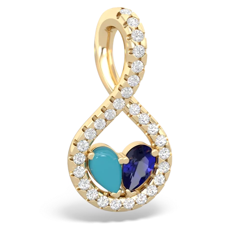 turquoise-lab sapphire pave twist pendant