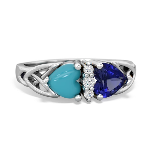 turquoise-lab sapphire celtic ring