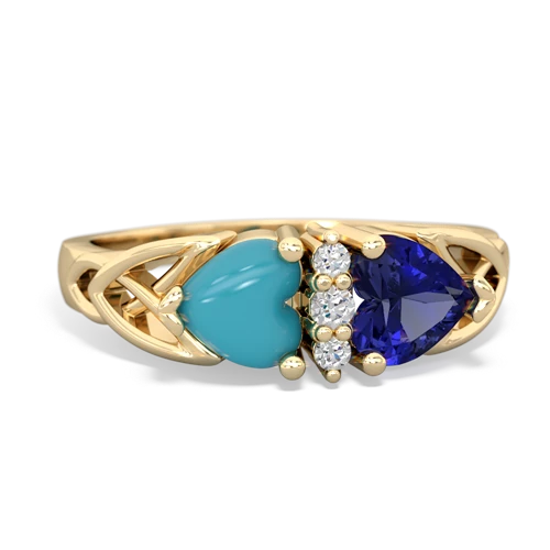 turquoise-lab sapphire celtic ring