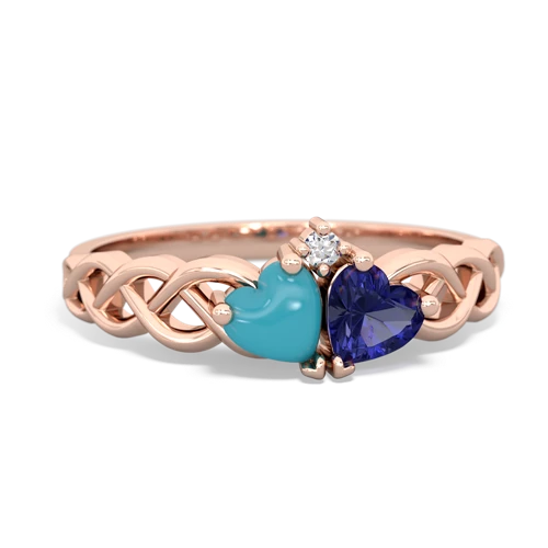 turquoise-lab sapphire celtic braid ring