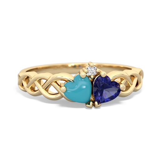turquoise-lab sapphire celtic braid ring