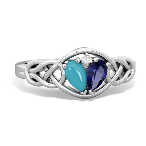 turquoise-lab sapphire celtic knot ring