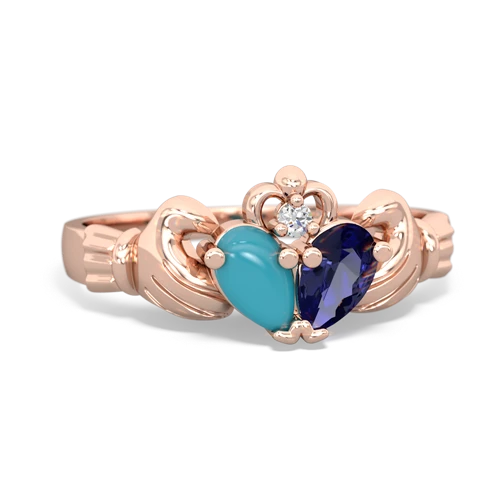 turquoise-lab sapphire claddagh ring